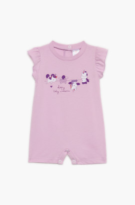 Βρεφικά φορμάκια. Φορμάκι Unicorn, κοντό μανίκι, ψιλή πλέξη υφάσματος, βαμβακερό 100%