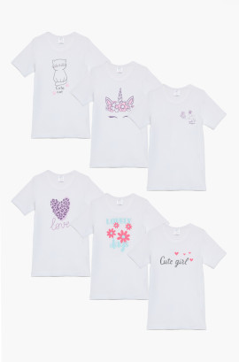 Παιδικά εσώρουχα. Συσκευασία 6 τεμαχίων. Παιδικά φανελάκια κοντό μανίκι. Βαμβακερά 100%