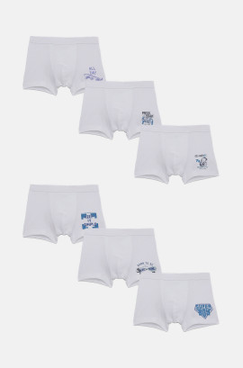 Παιδικά εσώρουχα. Σετ 6 τεμαχίων. Παιδικά  boxers, πλεκτό λάστιχο. Βαμβακερά 100%