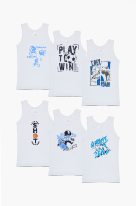 Παιδικά εσώρουχα. Συσκευασία 6 τεμαχίων. Παιδικά φανελάκια τιράντα. Βαμβακερά 100%