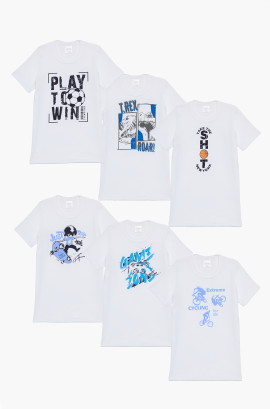 Παιδικά εσώρουχα. Συσκευασία 6 τεμαχίων. Παιδικά φανελάκια, κοντό μανίκι. Βαμβακερά 100%