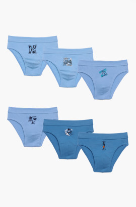 Παιδικά εσώρουχα. Σετ 6 τεμαχίων. Παιδικά  χρωματιστά σλιπ, πλεκτό λάστιχο. Βαμβακερά 100%