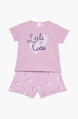 Παιδικές πυζάμες. Παιδικό σετ 2 τεμαχίων Cute, ψιλή πλέξη υφάσματος, βαμβακερό 100%