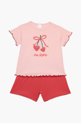 Παιδικές πυζάμες. Παιδικό σετ 2 τεμαχίων Cherie, ψιλή πλέξη υφάσματος, βαμβακερό 100%