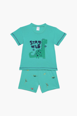 Βρεφικές πυζάμες. Βρεφικό / Παιδικό σετ 2 τεμαχίων Stay Wild, ψιλή πλέξη υφάσματος, Βαμβακερό 100%
