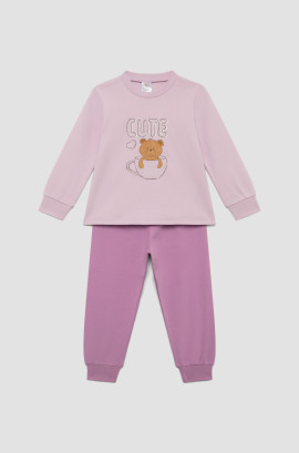 Πυζάμα Βρεφική  χειμερινή με τύπωμα Cute, Βαμβακερή 100%