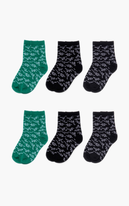 Παιδικές κάλτσες Ζώα, Συσκευασία 6 ζεύγη, με 3 χρώματα, Βαμβάκι 85%, Πολ.12%, ελαστάν 3%