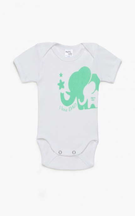 Βρεφικά εσώρουχα Elephant. Συσκευασια 3 Κορμακια Unisex κοντό μανίκι, Βαμβακερα 100%