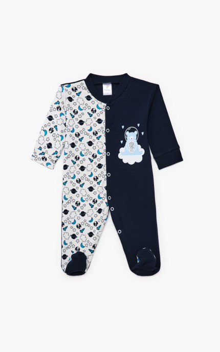 Βρεφικά Φορμάκια.Φορμάκι χειμερινό μακρύ μανίκι Αρκουδάκι, χοντρή πλέξη υφάσματος, Βαμβακερό 100%