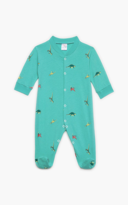 Βρεφικά φορμάκια. Φορμάκι τύπωμα Allover Dino, μακρύ μανίκι, ψιλή πλέξη υφάσματος, βαμβακερό 100%