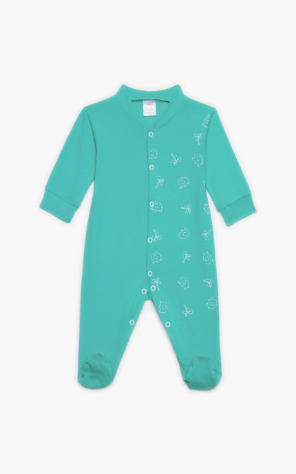 Βρεφικά φορμάκια. Φορμάκι Safari, μακρύ μανίκι, ψιλή πλέξη υφάσματος, βαμβακερό 100%