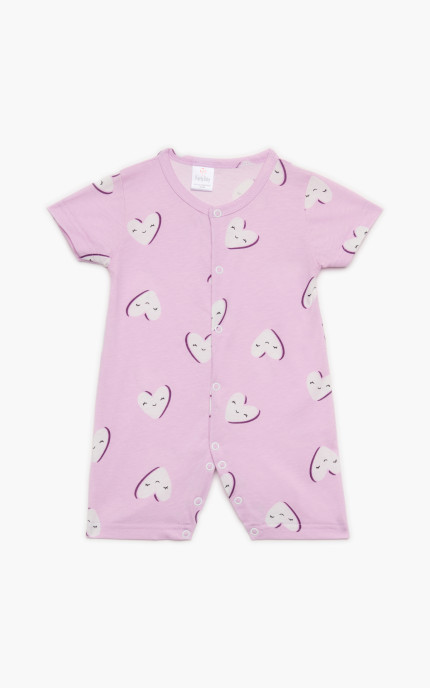 Βρεφικά φορμάκια. Φορμάκι τύπωμα Allover, κοντό μανίκι, ψιλή πλέξη υφάσματος, βαμβακερό 100%