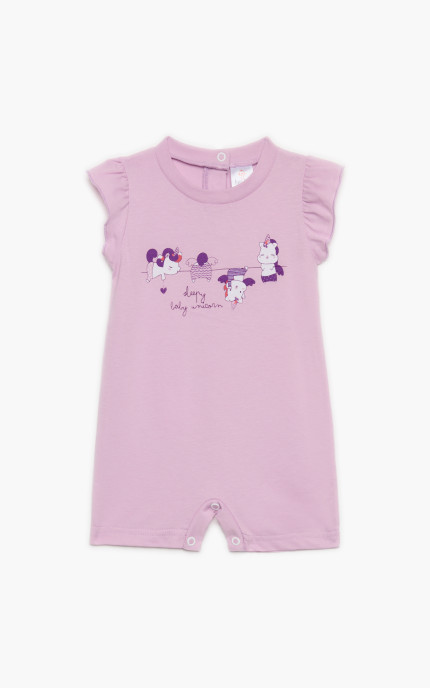 Βρεφικά φορμάκια. Φορμάκι Unicorn, κοντό μανίκι, ψιλή πλέξη υφάσματος, βαμβακερό 100%