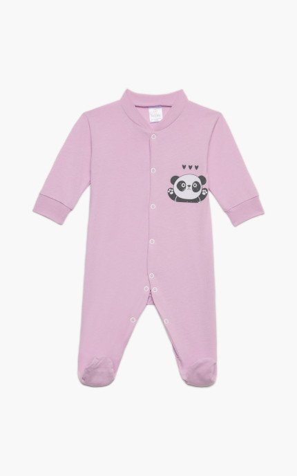 Βρεφικά φορμάκια. Φορμάκι τύπωμα Panta, μακρύ μανίκι, ψιλή πλέξη υφάσματος, βαμβακερό 100%