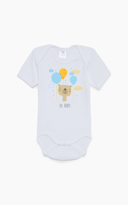 Βρεφικά εσώρουχα Monsters. Συσκευασια 6 Κορμακια Unisex κοντό μανίκι, Βαμβακερα 100%