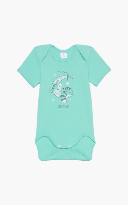 Βρεφικά εσώρουχα Good Night. Συσκευασια 6 χρωματιστά Κορμακια Unisex κοντό μανίκι, Βαμβακερα 100%