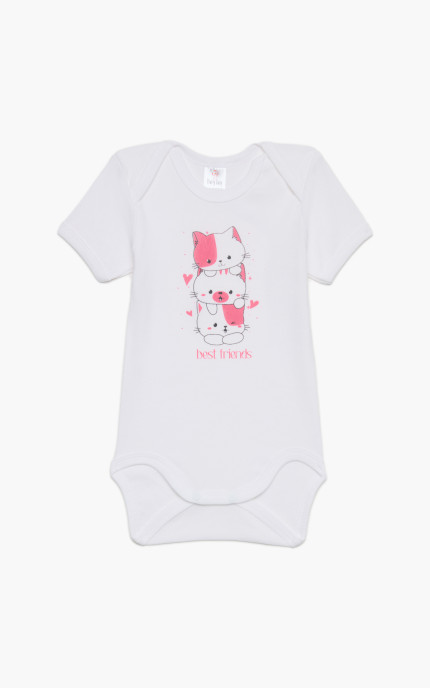 Βρεφικά εσώρουχα Cute. Συσκευασια 6 Κορμακια κοντό μανίκι, Βαμβακερα 100%