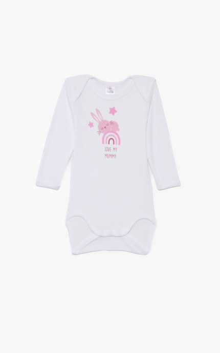 Βρεφικά εσώρουχα. Συσκευασία 6 τεμαχίων.βρεφικά  κορμάκια μακρύ μανίκι Love, Βαμβακερά 100%