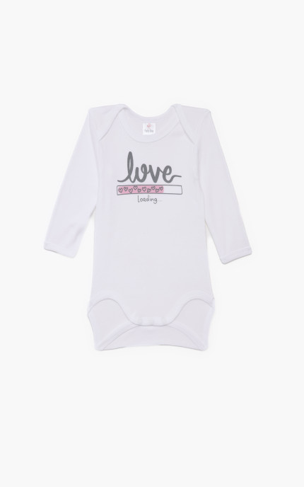 Βρεφικά εσώρουχα. Συσκευασία 6 τεμαχίων.βρεφικά  κορμάκια μακρύ μανίκι Love, Βαμβακερά 100%