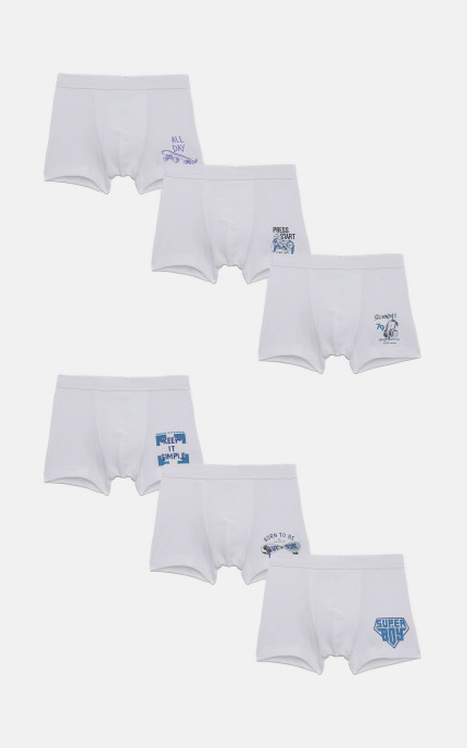 Παιδικά εσώρουχα. Σετ 6 τεμαχίων. Παιδικά  boxers, πλεκτό λάστιχο. Βαμβακερά 100%