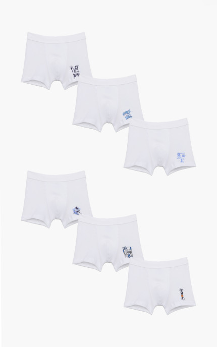 Παιδικά εσώρουχα. Σετ 6 τεμαχίων. Παιδικά  boxers, πλεκτό λάστιχο. Βαμβακερά 100%
