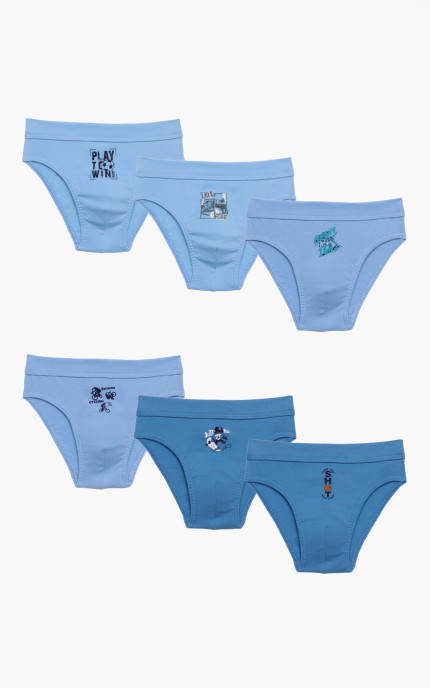 Παιδικά εσώρουχα. Σετ 6 τεμαχίων. Παιδικά  χρωματιστά σλιπ, πλεκτό λάστιχο. Βαμβακερά 100%