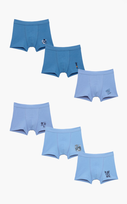 Παιδικά εσώρουχα.Σετ 6 τεμαχίων. Παιδικά χρωματιστά boxers, πλεκτό λάστιχο. Βαμβακερά 100%
