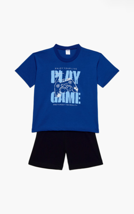 Παιδικές πυζάμες. Παιδικό σετ 2 τεμαχίων  Play Game, ψιλή πλέξη υφάσματος, βαμβακερό 100%