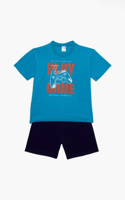 Παιδικές πυζάμες. Παιδικό σετ 2 τεμαχίων  Play Game, ψιλή πλέξη υφάσματος, βαμβακερό 100%