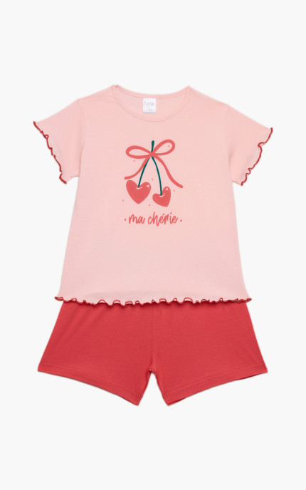 Παιδικές πυζάμες. Παιδικό σετ 2 τεμαχίων Cherie, ψιλή πλέξη υφάσματος, βαμβακερό 100%