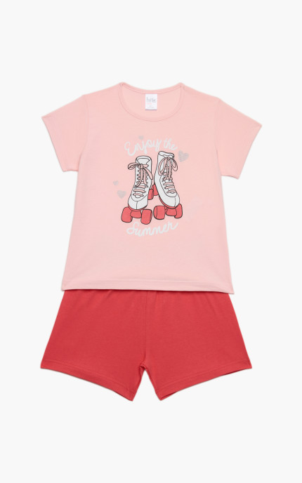 Παιδικές πυζάμες. Παιδικό σετ 2 τεμαχίων Enjoy, ψιλή πλέξη υφάσματος, βαμβακερό 100%