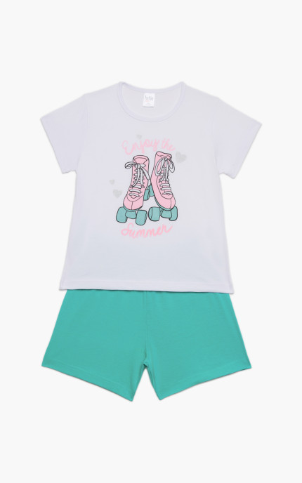 Παιδικές πυζάμες. Παιδικό σετ 2 τεμαχίων Enjoy, ψιλή πλέξη υφάσματος, βαμβακερό 100%