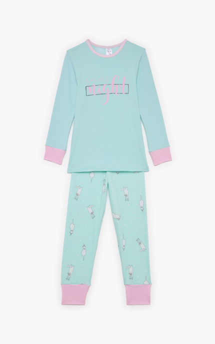 Παιδικές πυζάμες. Πυζάμα παιδική χειμερινή με τύπωμα Ladies Night, Bαμβακερή 100%
