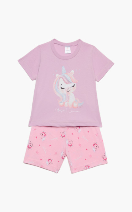 Βρεφικές πυζάμες. Βρεφικό / Παιδικό σετ 2 τεμαχίων Magic, ψιλή πλέξη υφάσματος, Βαμβακερό 100%