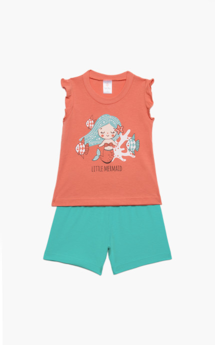 Βρεφικές πυζάμες. Βρεφικό / Παιδικό σετ 2 τεμαχίων Little, ψιλή πλέξη υφάσματος, Βαμβακερό 100%