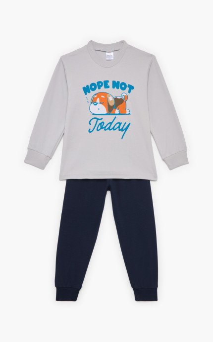 Πυζάμα βρεφική - παιδική χειμερινή με τύπωμα  Today, Bαμβακερή 100%