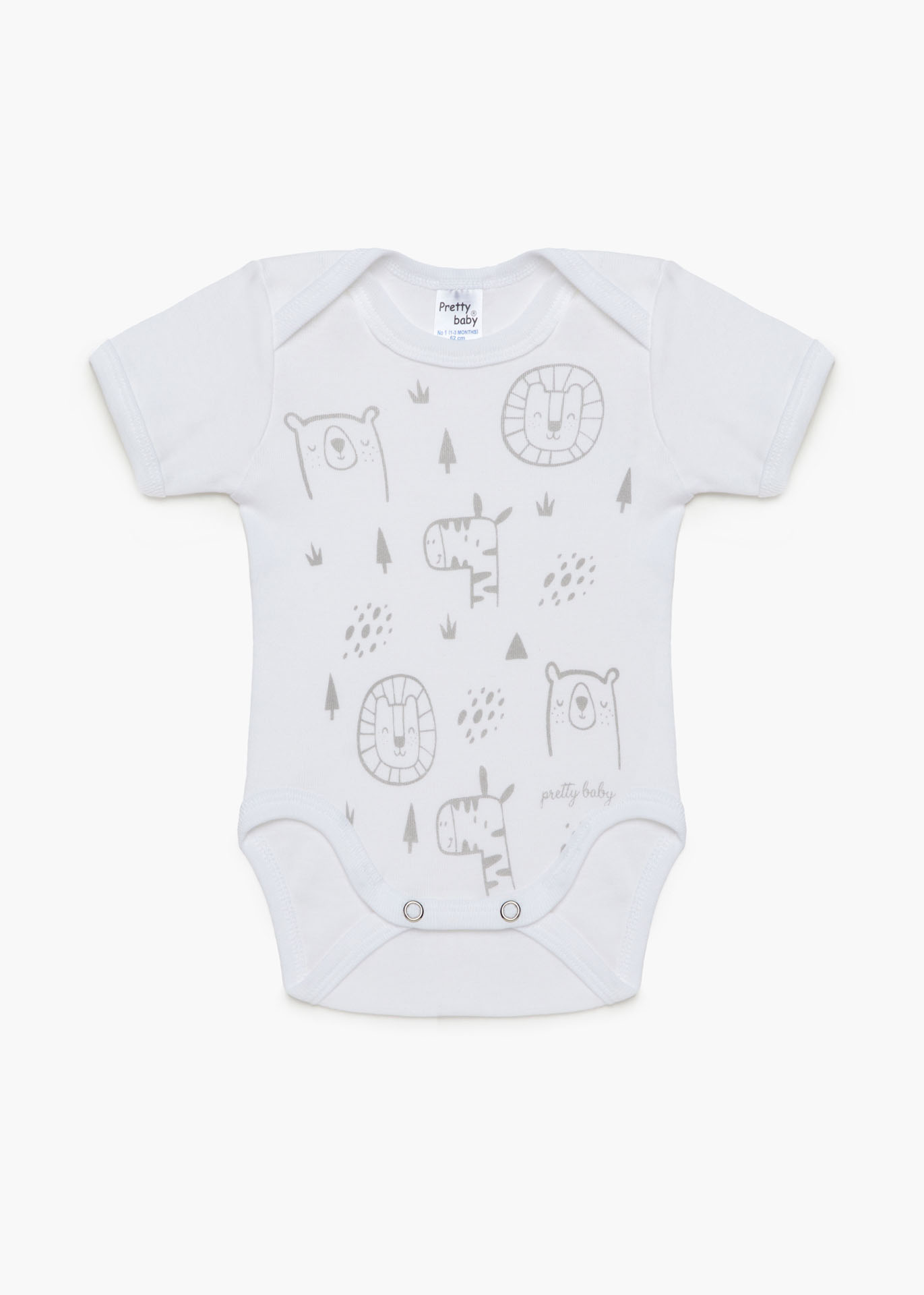 Βρεφικά εσώρουχα Elephant. Συσκευασια 3 Κορμακια Unisex κοντό μανίκι, Βαμβακερα 100%