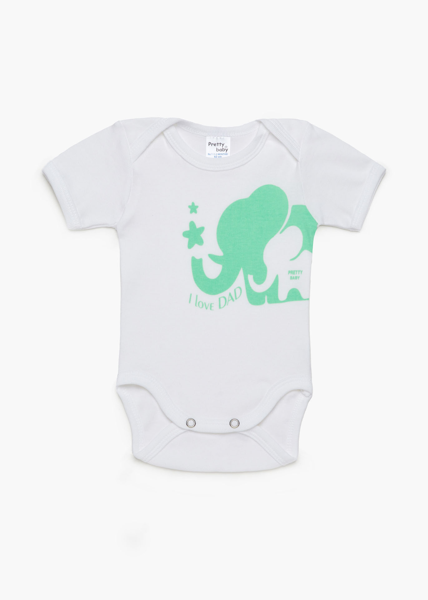 Βρεφικά εσώρουχα Elephant. Συσκευασια 3 Κορμακια Unisex κοντό μανίκι, Βαμβακερα 100%